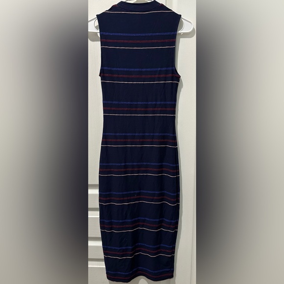 Ted Baker Erlo Striped Sleeveless Bodycon Midi Dress In Navy - Picture 6 of 14